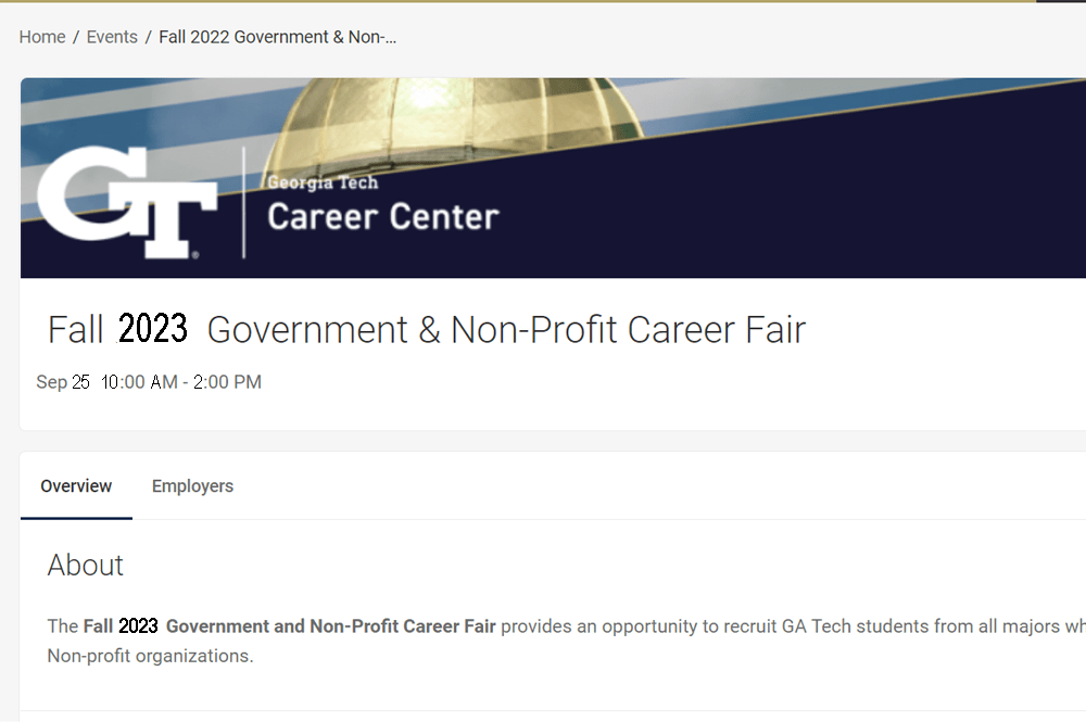 Fall 2023 Gov't & Non-Profit Career Fair